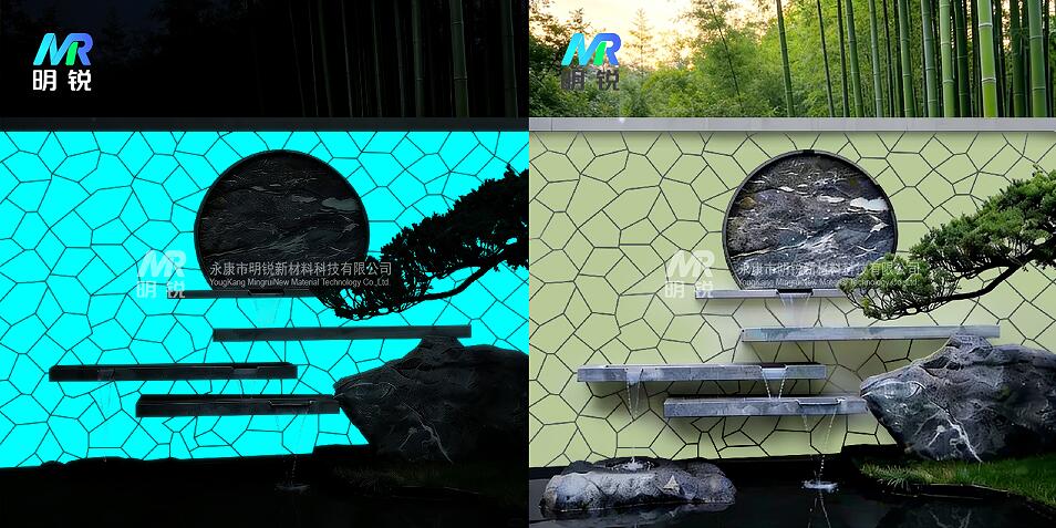 景墙装饰发光网贴石