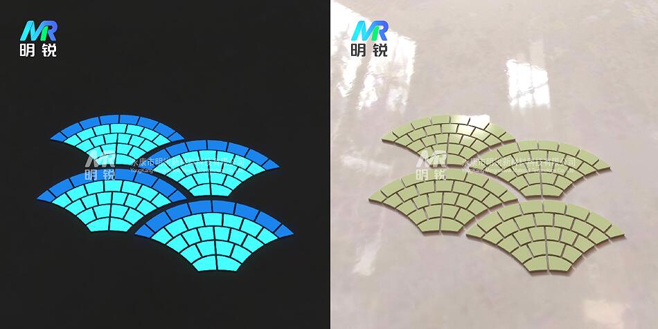 自发光扇形网贴地砖
